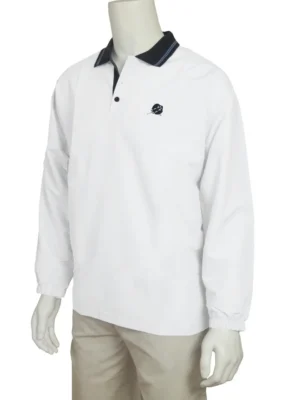 ADULTS ULTRA LIGHTWEIGHT POLO LONG SLEEVE WHITE