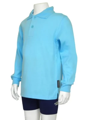 JUNIOR POLO SHIRTS LONG SLEEVE ICE BLUE