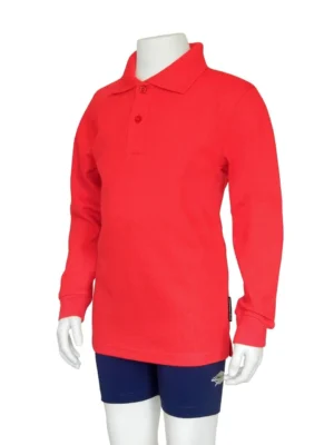 JUNIOR POLO SHIRT LONG SLEEVE RED