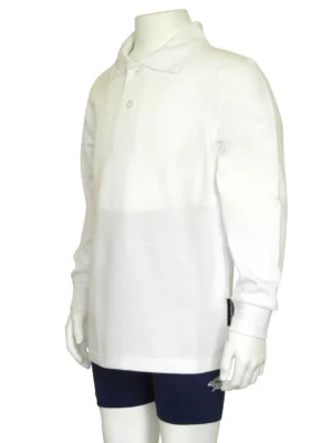 JUNIOR POLO SHIRTS LONG SLEEVE WHITE