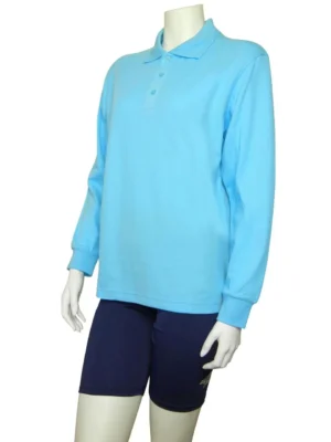 POLO SHIRT LONG SLEEVE ICE BLUE
