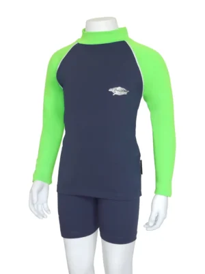 KIDS RASH SHIRT LONG SLEEVE  NAVY LIME