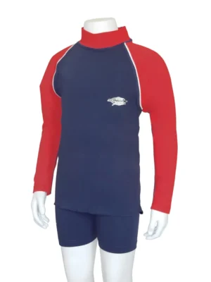 KIDS RASH SHIRT LONG SLEEVE NAVY RED