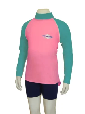 KIDS RASH SHIRT LONG SLEEVE PINK TOPAZ