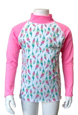 KIDS RASH SHIRT LONG SLEEVE FEATHER PRINT