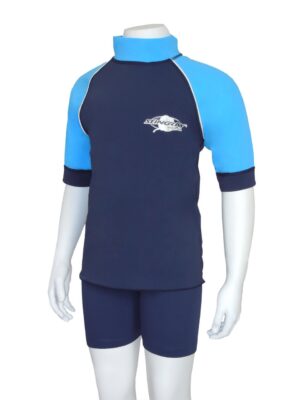 KIDS RASH SHIRT SHORT SLEEVE NAVY AZURE