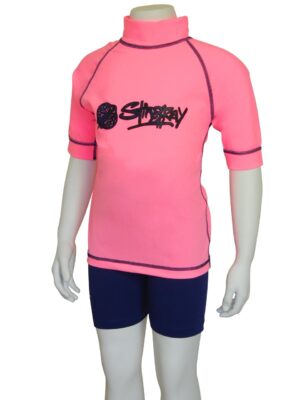 KIDS SURF SHIRT SHORT SLEEVE PINK