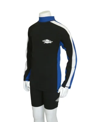 YOUTH RASH SHIRT LONG SLEEVE BLACK WHITE OCEAN BLUE