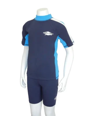 YOUTH RASH SHIRT SHORT SLEEVE NAVY WHITE AZURE