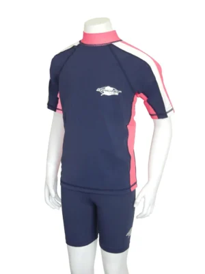 YOUTH RAYSUIT SHORT SLEEVE NAVY WHITE PINK