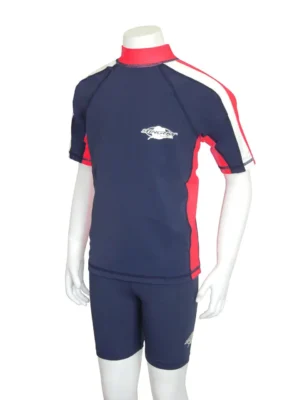 YOUTH RASH SHIRT SHORT SLEEVE NAVY WHITE RED