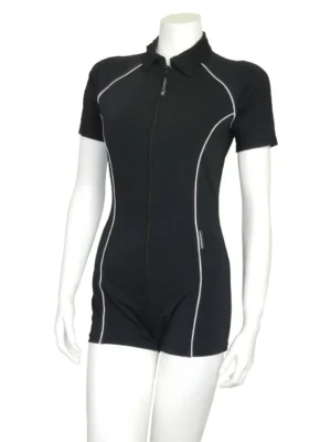 BOYLEG SUIT SHORT SLEEVE BLACK