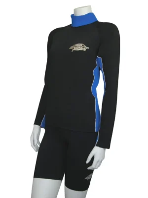 RASH SHIRT LONG SLEEVE BLACK OCEAN BLUE
