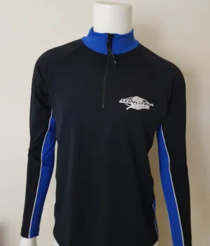 RASH SHIRT LONG SLEEVE BLACK OCEAN BLUE WITH ZIP
