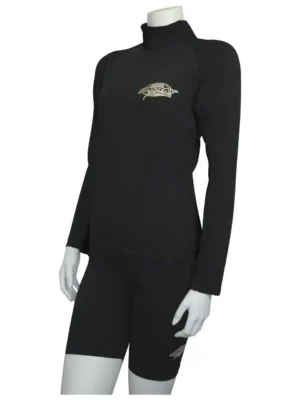 PLUS SIZE RASH SHIRT LONG SLEEVE BLACK