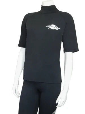 PLUS SIZE RASH SHIRT SHORT SLEEVE BLACK