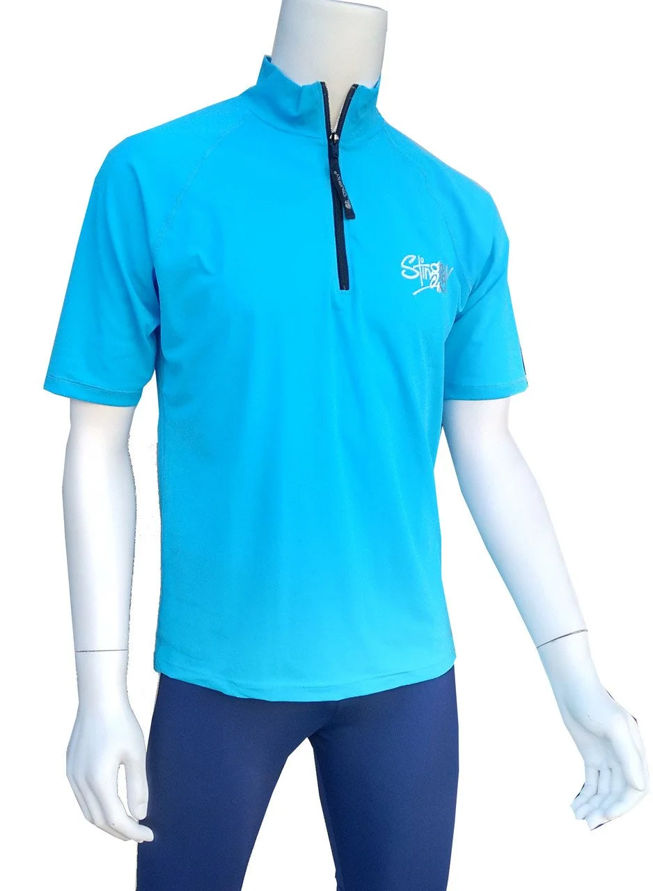 RASH SHIRT WITH ZIP SHORT SLEEVE AZURE - Image 2