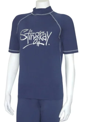 RASH SHIRT SPORTS STYLE SHORT SLEEVE NAVY