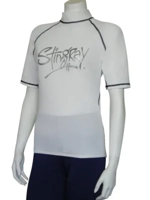 RASH SHIRT SPORTS STYLE SHORT SLEEVE WHITE