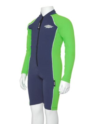 KIDS RAYSUIT LONG SLEEVE NAVY LIME