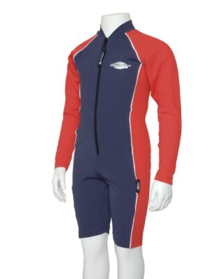 KIDS RAYSUIT LONG SLEEVE NAVY RED