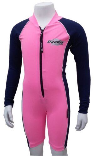 KIDS RAYSUIT LONG SLEEVE PINK NAVY