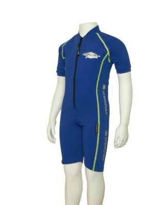 Kids Raysuit Short Sleeve Sports Style Ocean Blue
