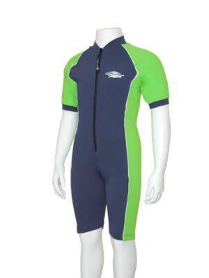 KIDS RAY SUIT SHORT SLEEVE NAVY  LIME