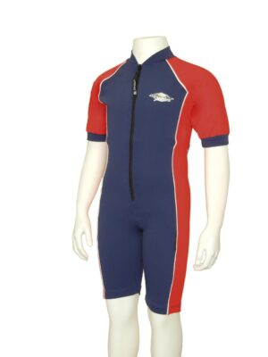 KIDS RAY SUIT SHORT SLEEVE NAVY RED