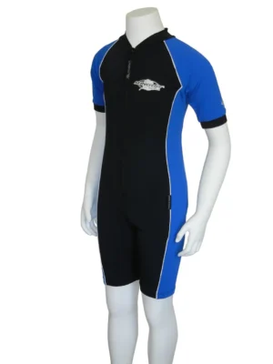 YOUTH RAYSUIT SHORT SLEEVE BLACK OCEAN BLUE