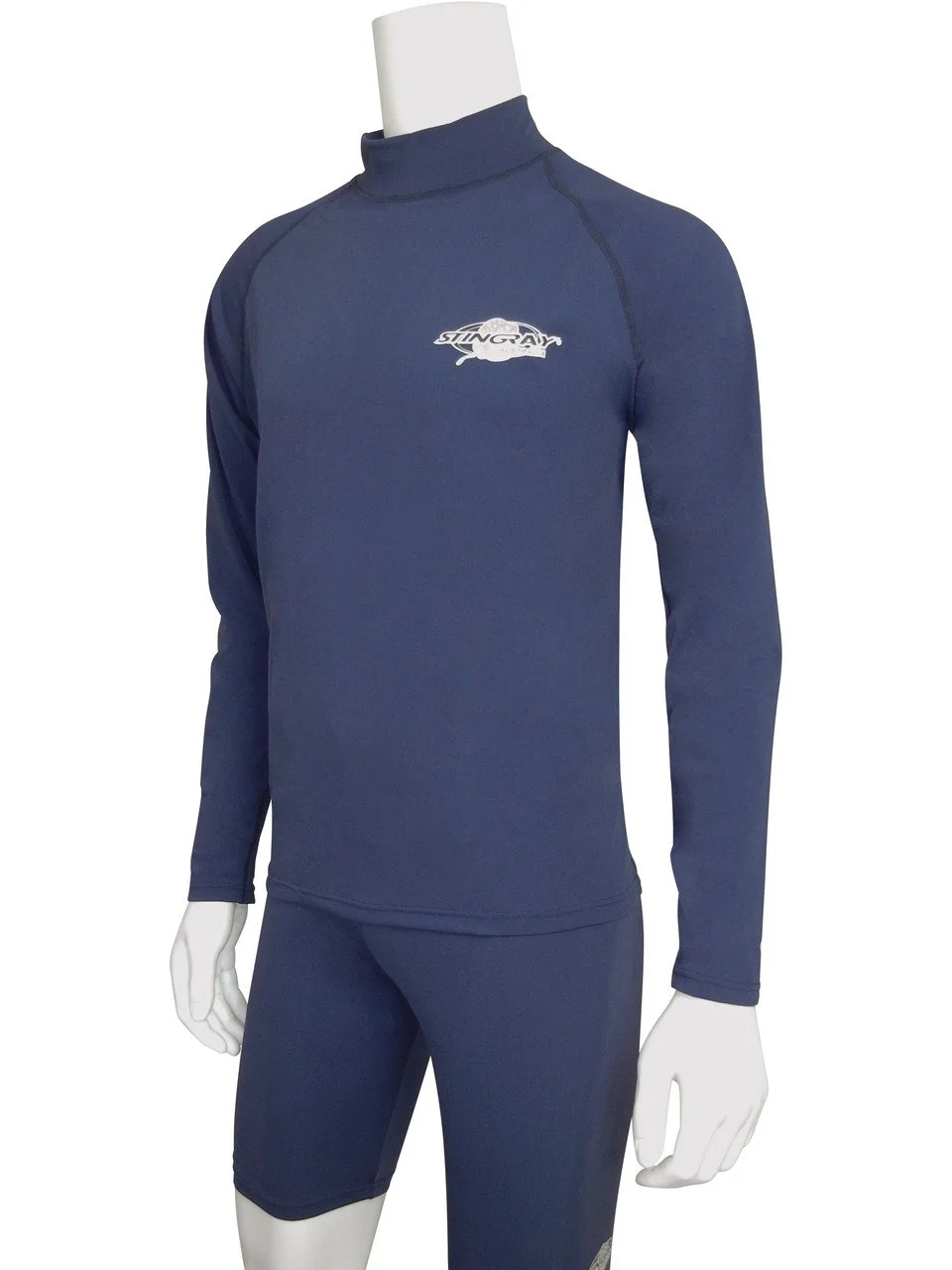 PLUS SIZE RASH SHIRT LONG SLEEVE NAVY - Image 2
