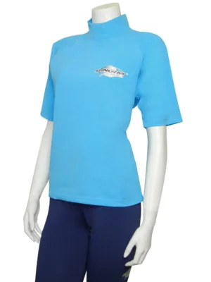PLUS SIZE RASH SHIRT SHORT SLEEVE AZURE