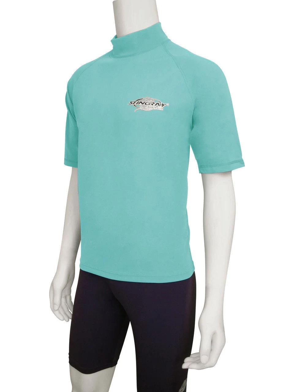 PLUS SIZE RASH SHIRT SHORT SLEEVE AQUA - Image 2