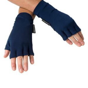 Sun Protective Fingerless Driving Gloves Navy